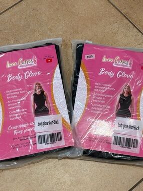 New in Package Lot of 2 Luxx Curves Body Glove Black Body Shaper size XS/S